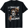Could Meaner Skeleton Messy Bun Drinking Coffee Unisex