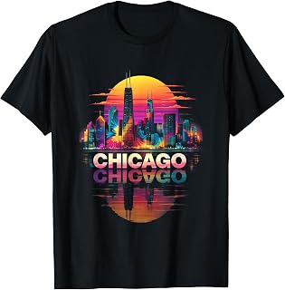 Love Chicago Skyline Chicago City Tie Dye Souvenir Chicago