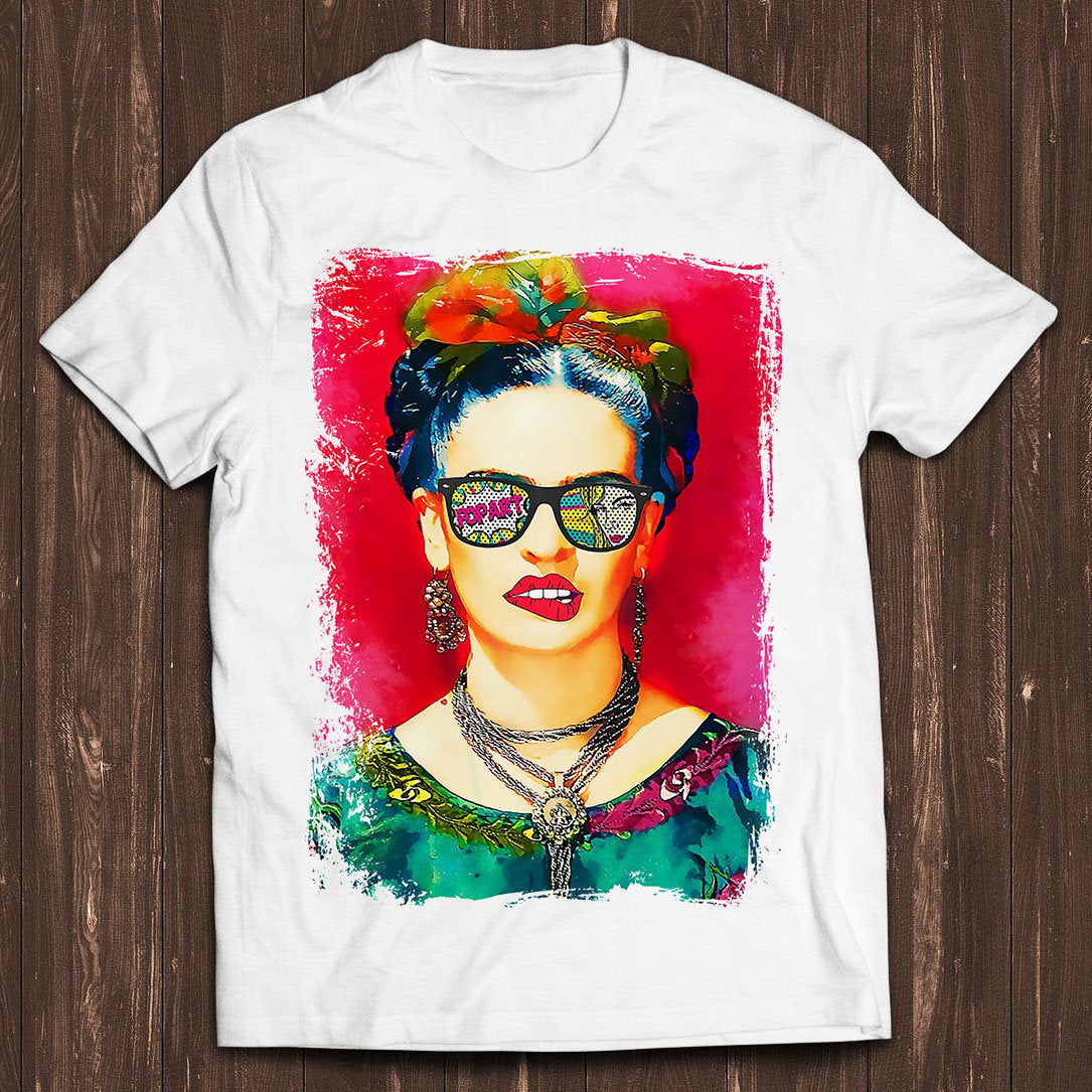 Frida Kahlo Pink Watercolor Lips Bite Gamer Meme Music Tee C1586