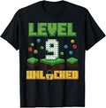 Level Unlocked Pixel Gamer 9th Birthday Gaming Unisex