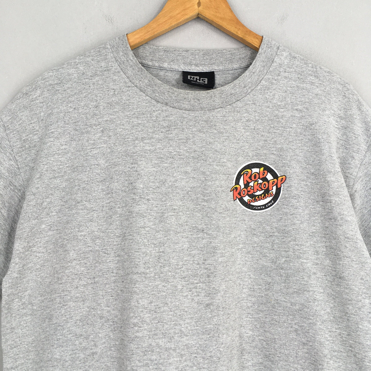 Vintage 90'S Rob Roskopp Pushead Gray Medium Rob Roskopp Skateboard Printed Nhs Streetwear Thrasher Skater Tee Size