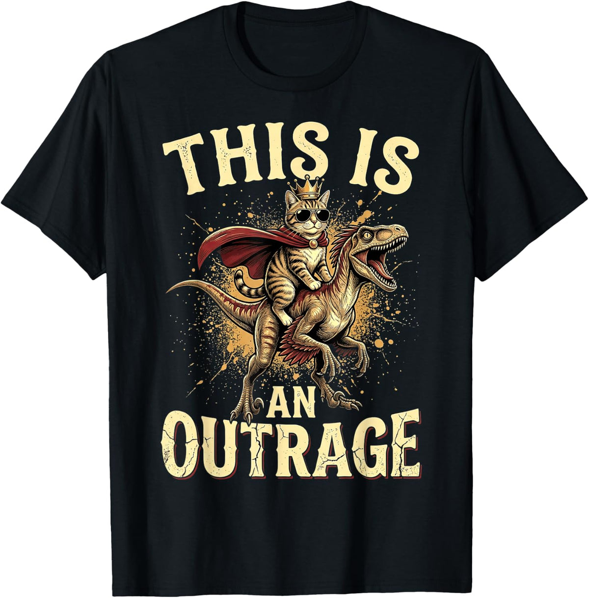 Cat Riding Dinosaur Outrage Unisex