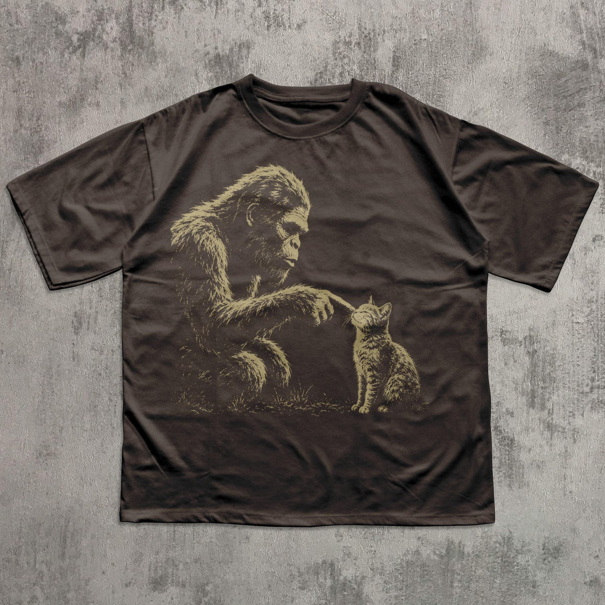 Bigfoot Booping Ca Sasquatch Cat Lover Tee Bigfoot Kitten Cryptid Lover Comfort Colors Tee
