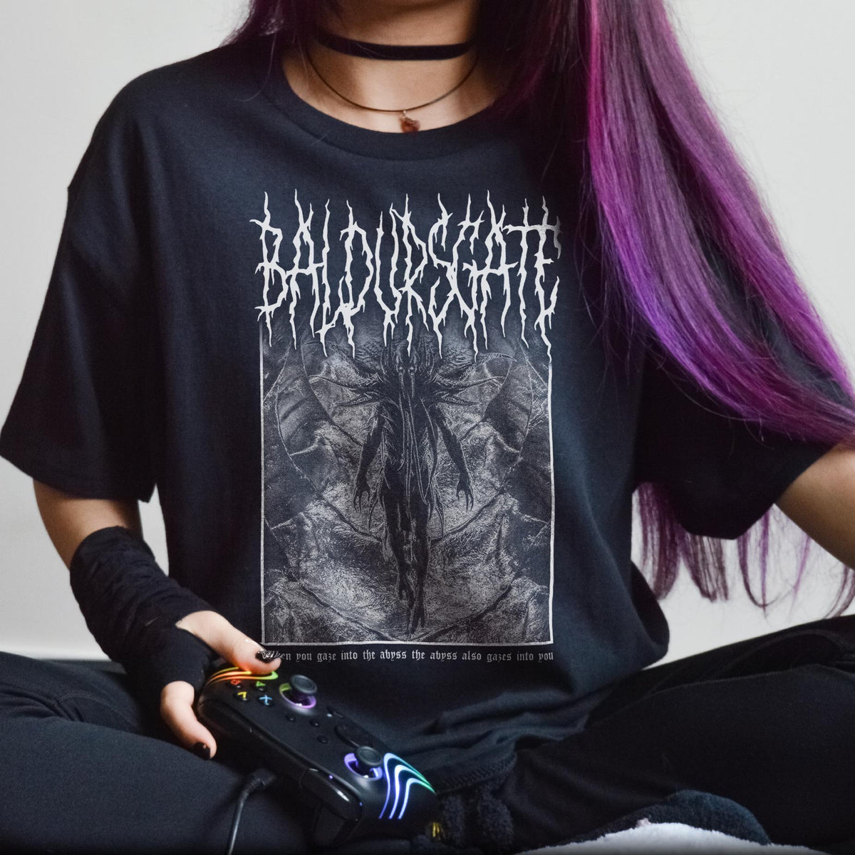 Baldurs Gate Black Metal Mindflayer Illithid Game Tee Unisex
