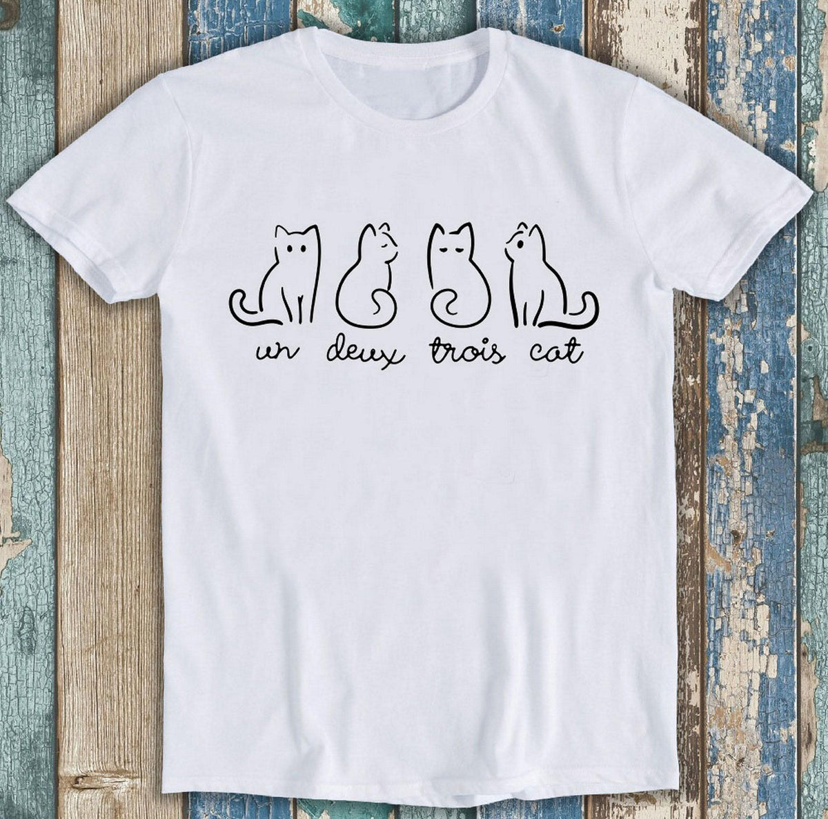 97 Un Deux Trois Cat Lovers Dad Mom Tee T1299 Unisex