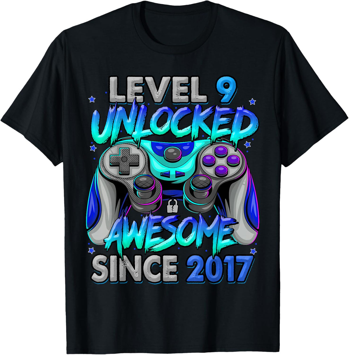 Level Unlocked Since 2017 9th Birthday Gaming Tees Unisex