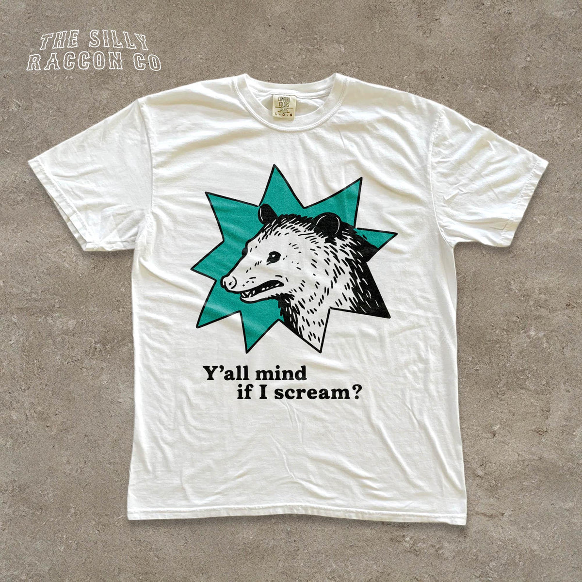 Retro Possum Comfort Colors Y'All Mind Scream Sarcastic Retro Animal Anxiety Introvert