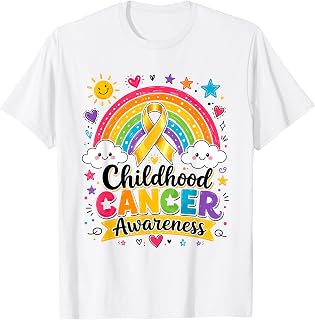 Childhood Cancer Awareness Support Rainbow Gold Ribbon Unisex