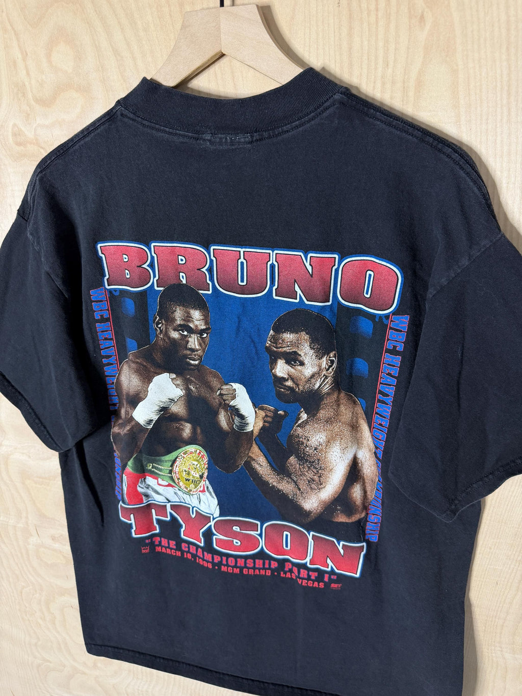 Vintage 90s Mike Tyson Frank Bruno Fight Promo Black Size Xl