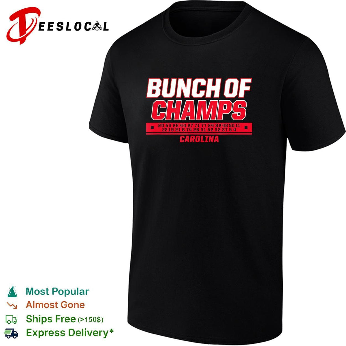 Bunch of champs roster numbers Carolina Hurricanes hockey graphic shirt Unisex