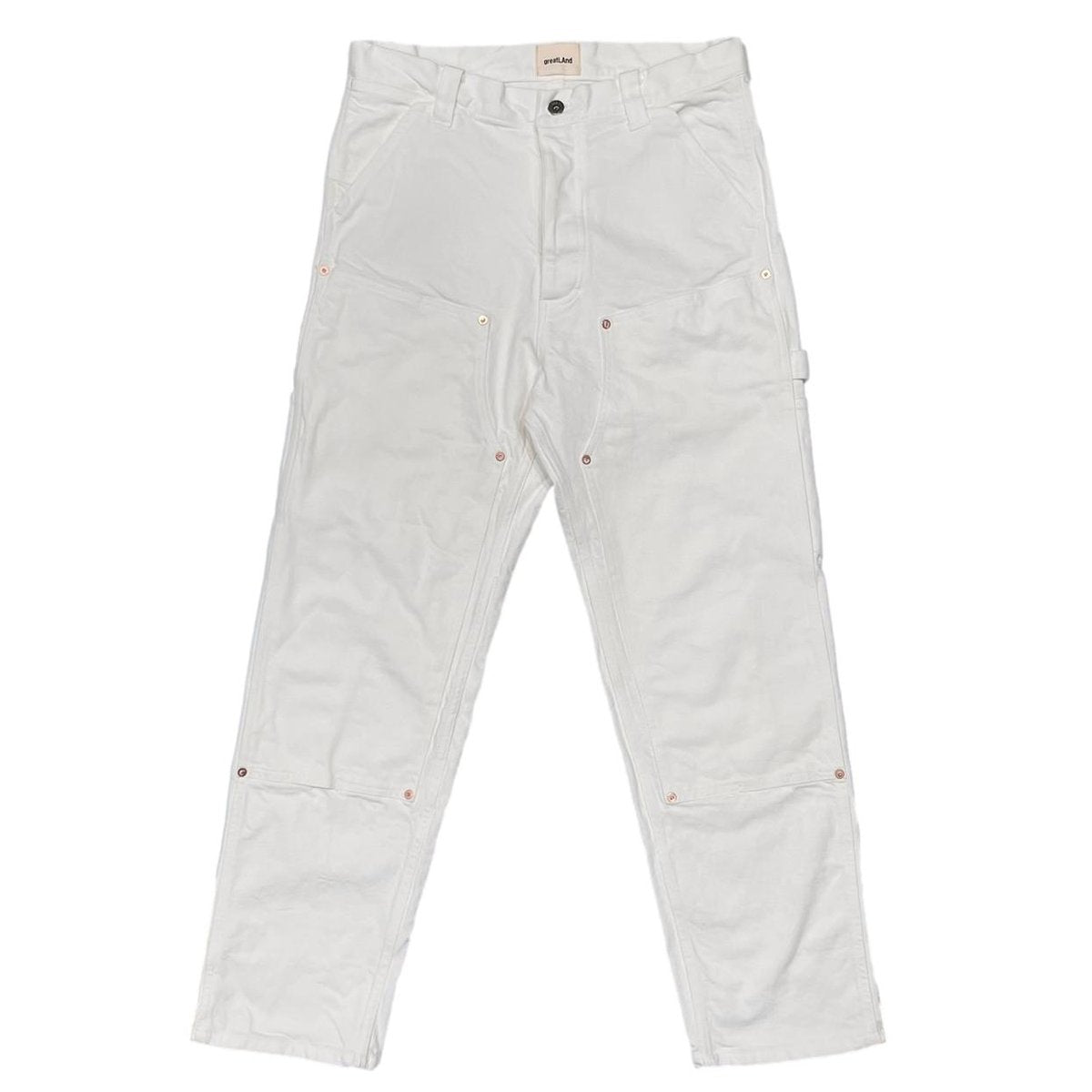 [Christmas Limited] greatLAnd ORIGINAL NO MAN CARPENTER DOUBLE KNEE PANT WASHED WHITE