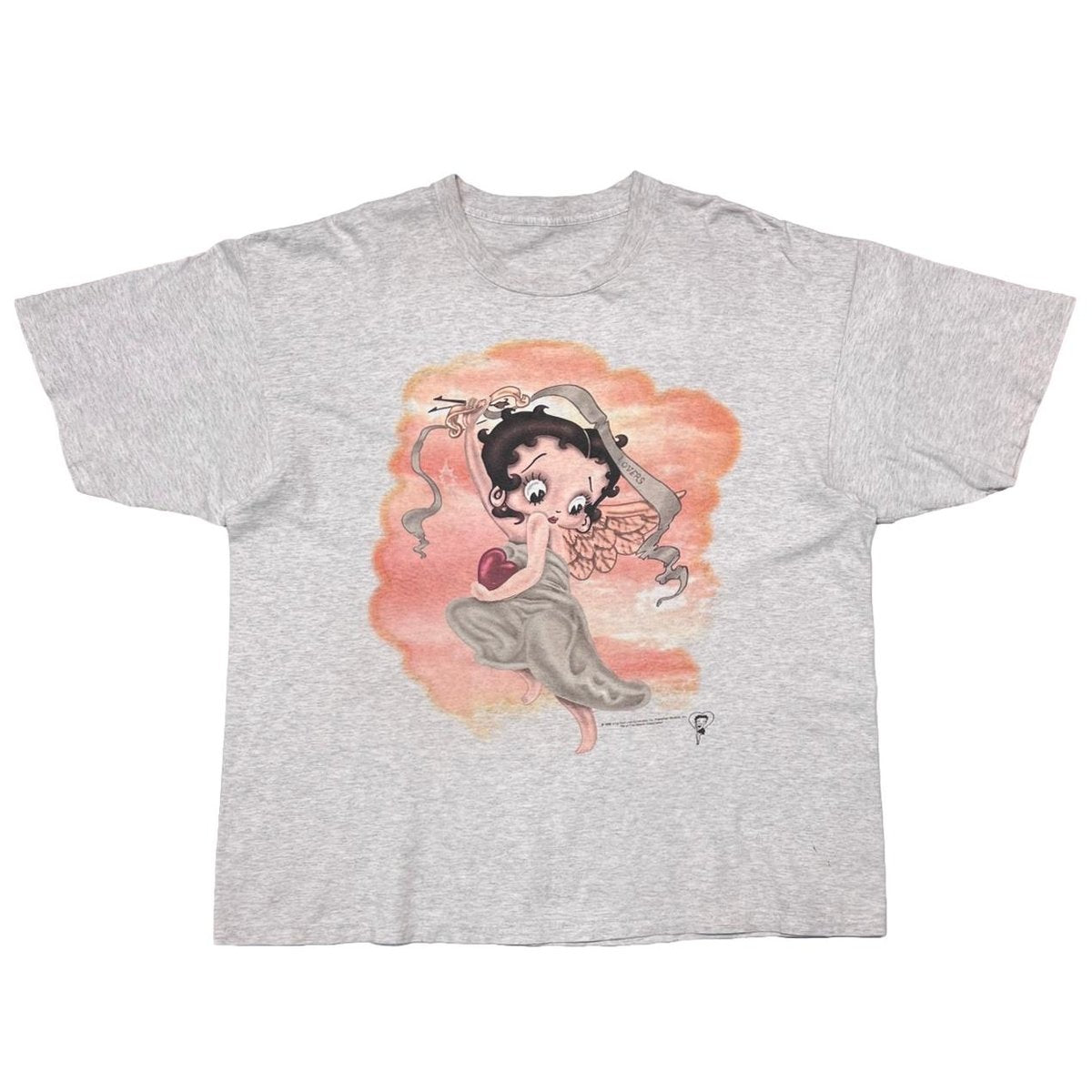 BETTY BOOP 1995 ANGEL DOUBLE SIDE ASH GREY FITS XL-XXL 1354