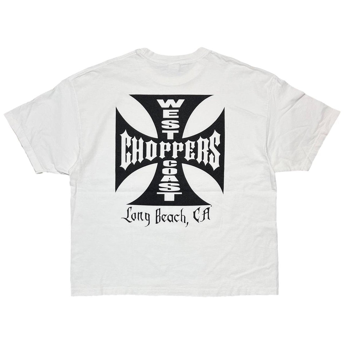 WEST COAST CHOPPERS IRON CROSS LONG BEACH LA SS WHITE FITS XL 0278