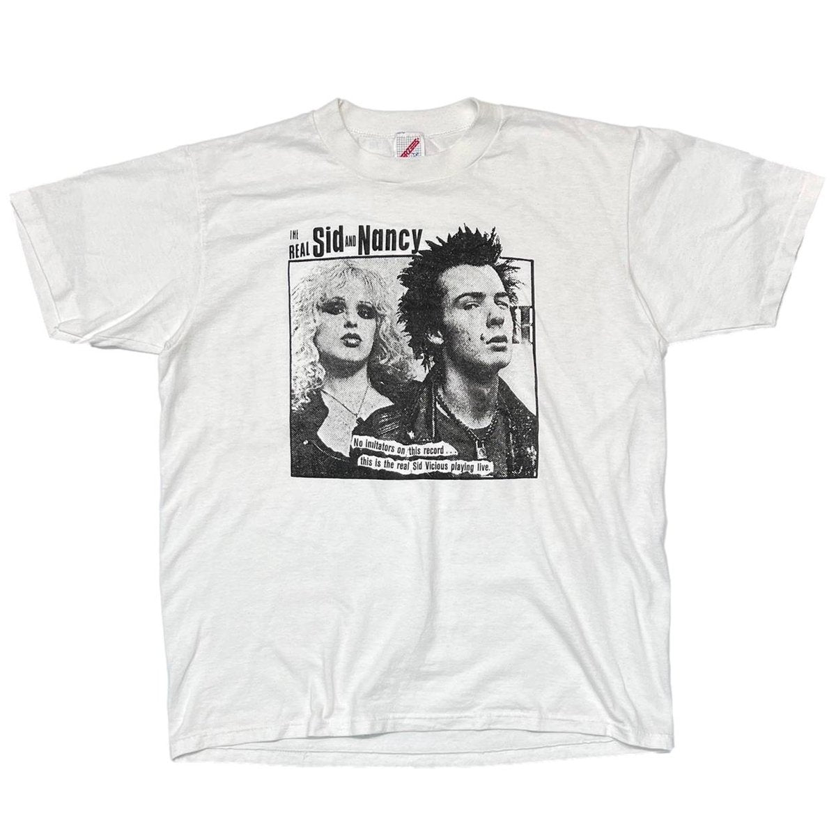 Sid Vicious THE REAL Sid AND Nancy WHITE JERZEES LARGE 6511