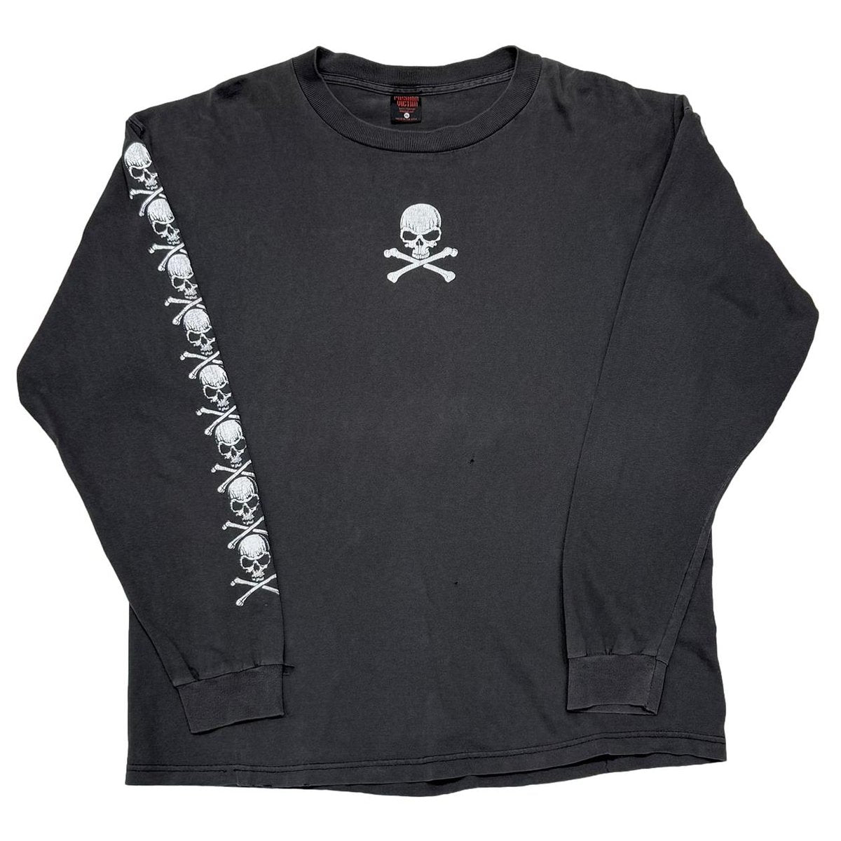 FASHION VICTIM CROSS BONE SKULL LS XL 3639