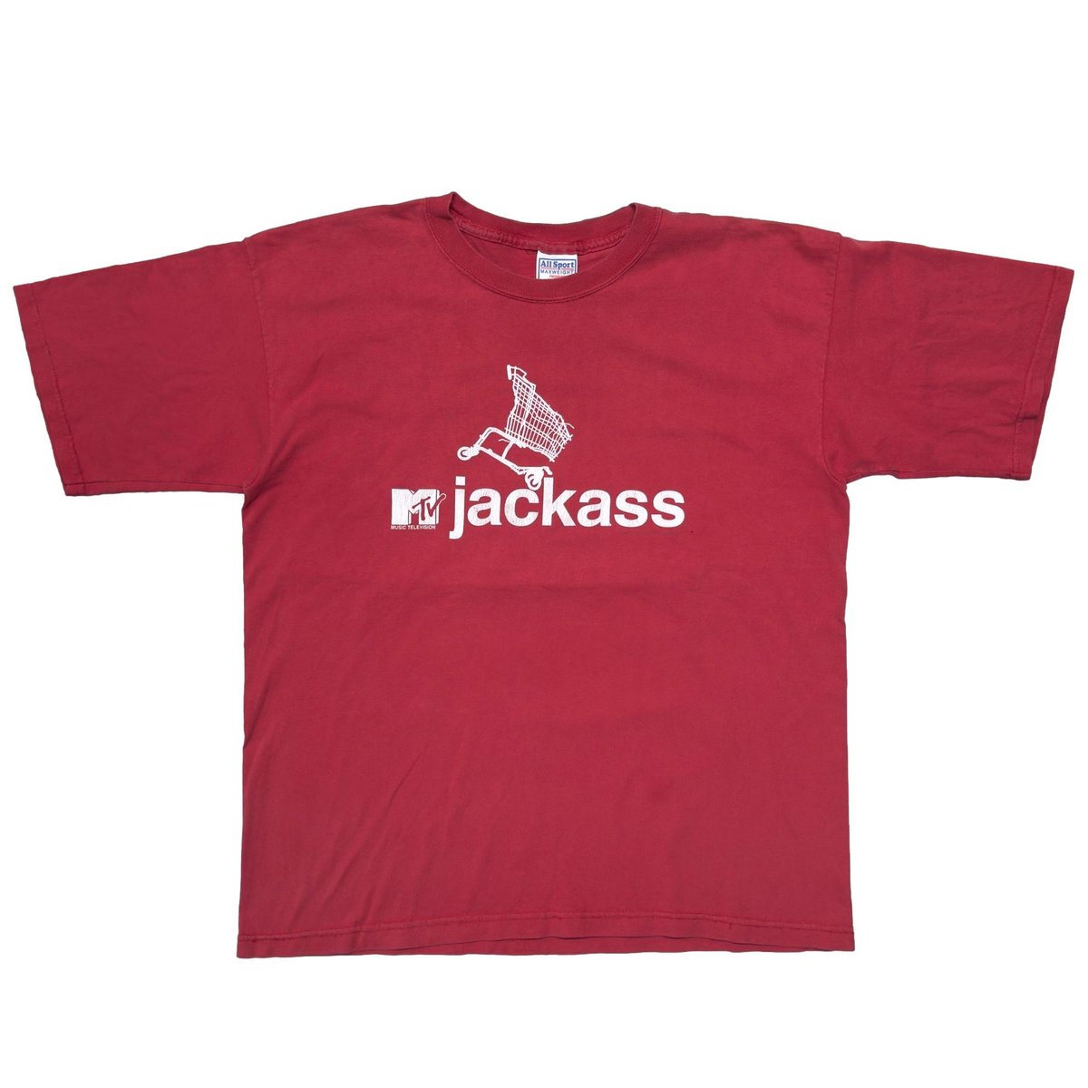 JACKASS MOVIE PROMO CART WHITE TEXT RED ALL SPORT LARGE 6895
