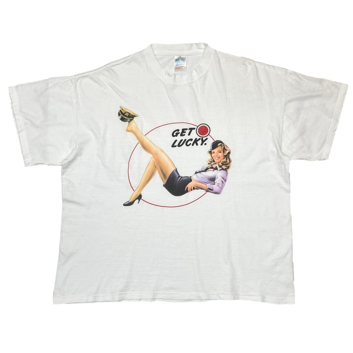 LUCKY STRIKE GET LUCKY Flight Attendant PIN-UP GIRL WHITE XL 3757