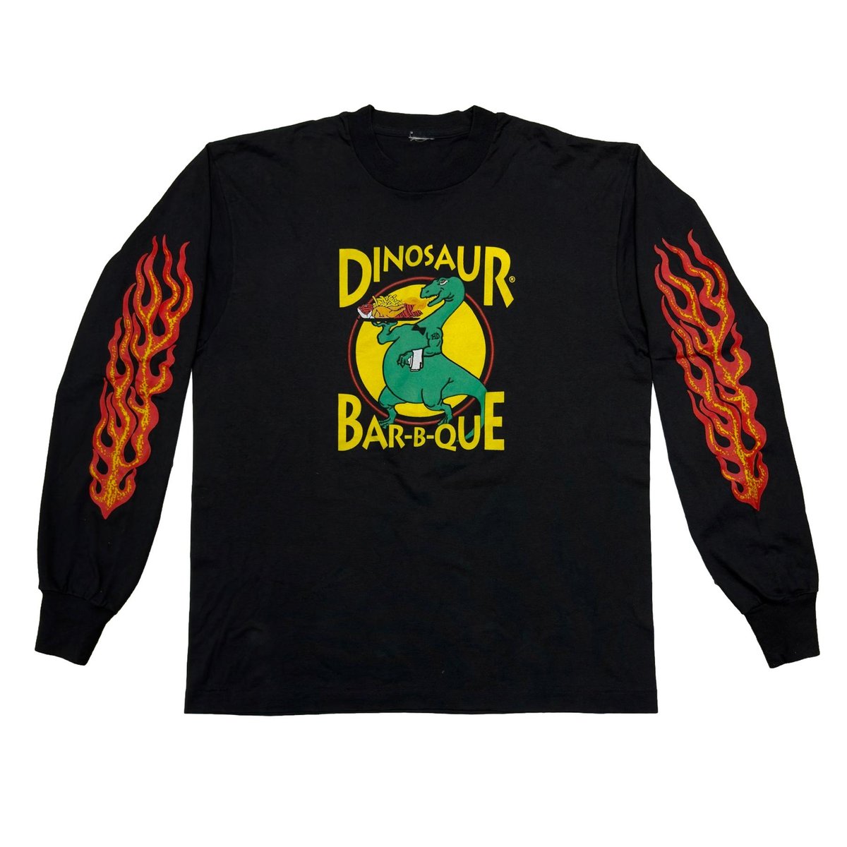 OLD & VINTAGE DINOSAUR BAR-B-QUE FLAME SLEEVES LS FITS XL 6749