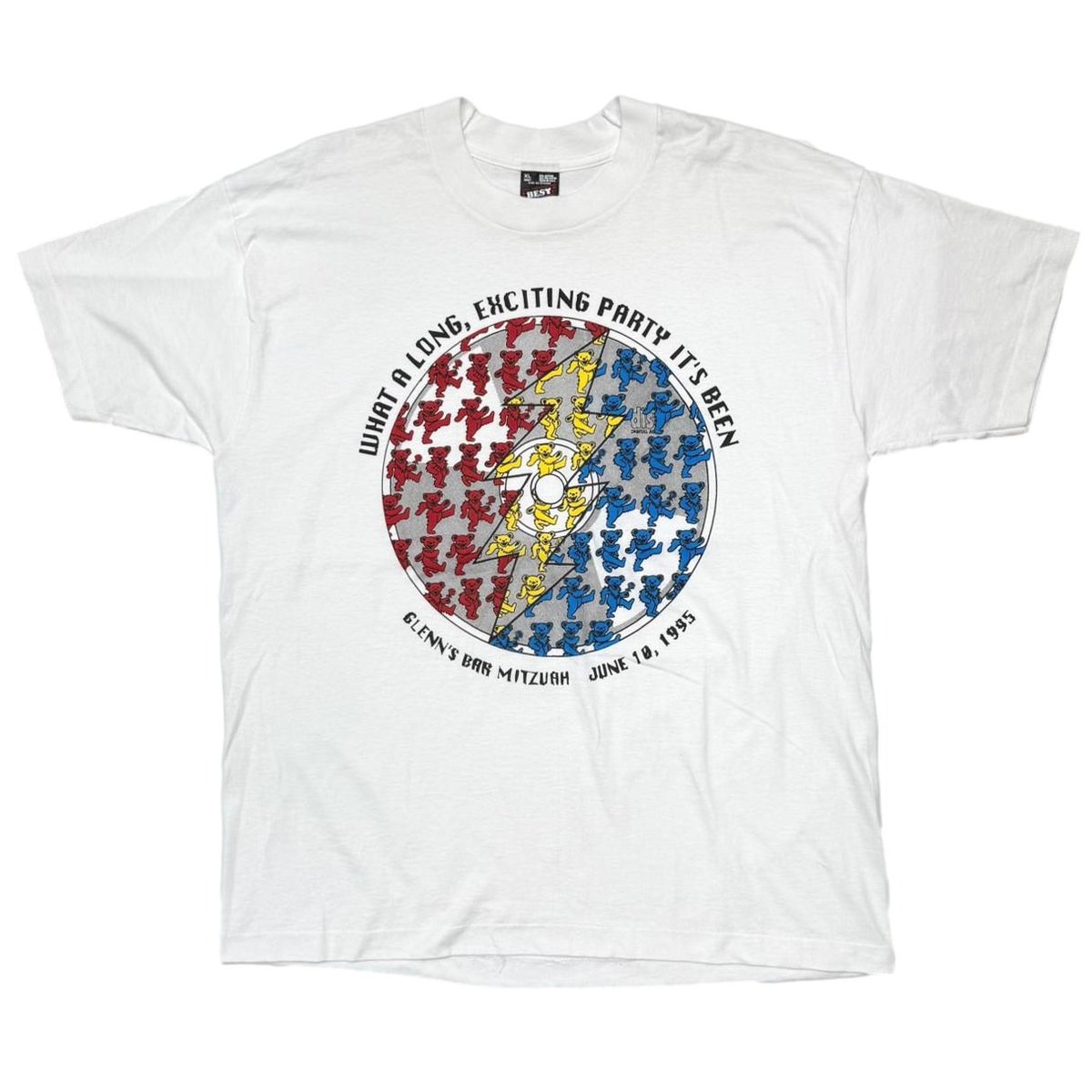 GRATEFUL DEAD WHAT A LONG , EXCITING PARTY IT'S BEEN WHITE FRUIT OF THE LOOM XL 0493