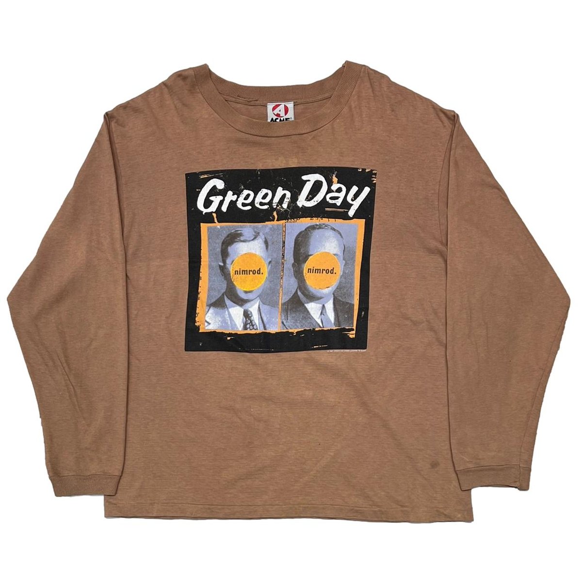 GREEN DAY 1998 nimrod WORLD TOUR LS BEIGE ACME LARGE 6084