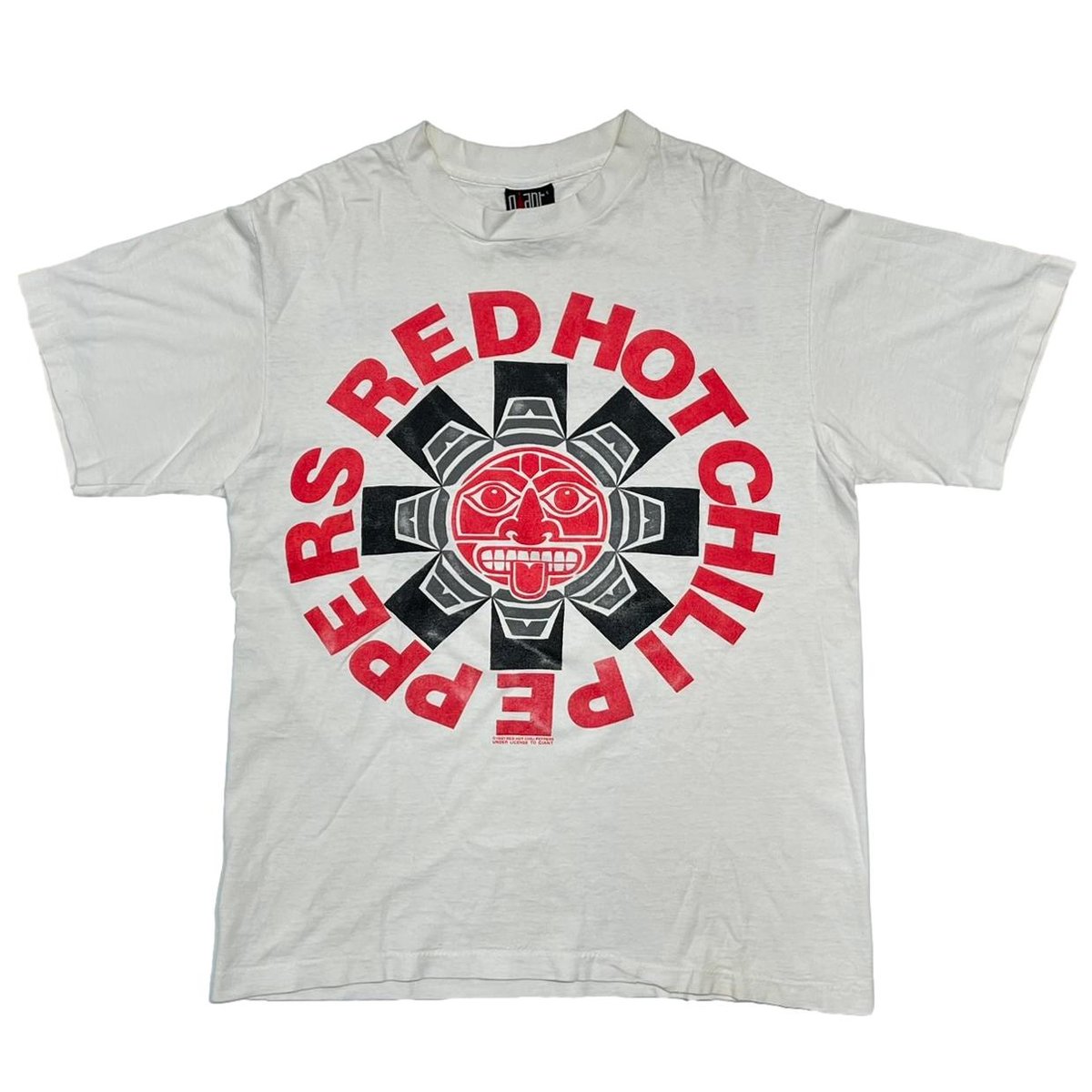 RED HOT CHILI PEPPERS 1991 DOUBLE SIDE Aztec WHITE GIANT BY TEE JAYS XL 3649