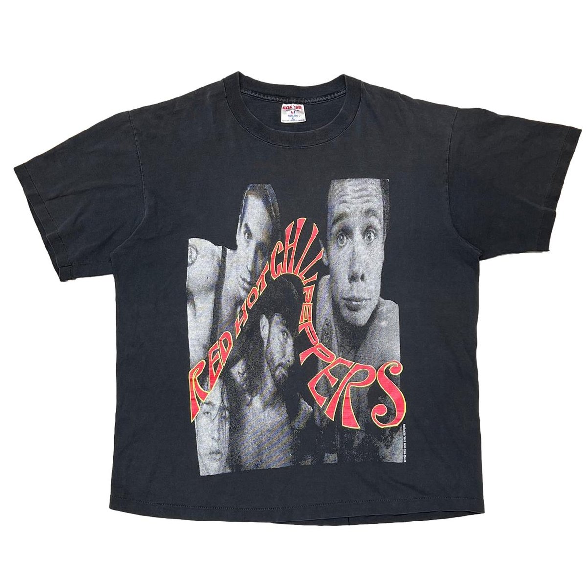 RED HOT CHILI PEPPERS 1990 MEMBER PORTRAIT CURVING LOGO SOF TEE XL 9553