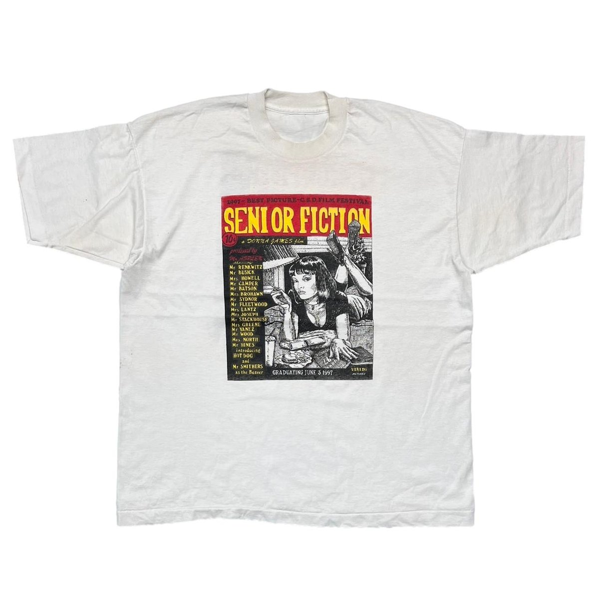 OLD & VINTAGE PULP FICTION PARODY SENIOR FICTION FITS XL 5405