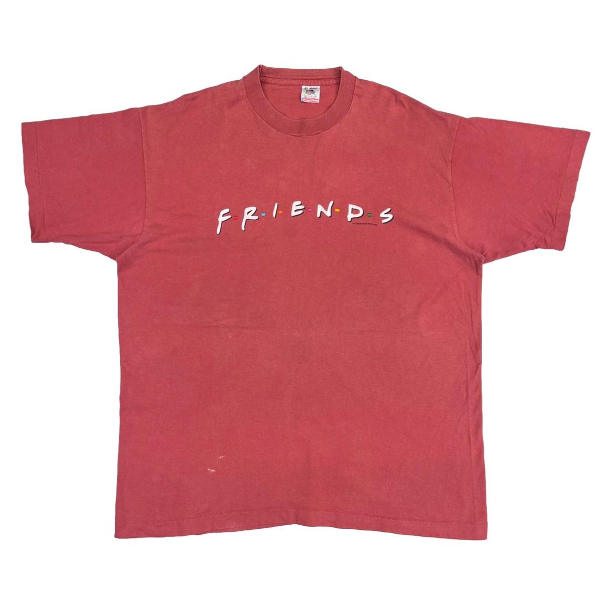 FRIENDS 1995 LOGO MOVIE PROMO FADED RED FRUIT OF THE LOOM XL 2203