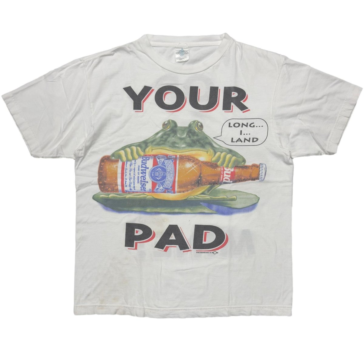 Budweiser 1995 FROG LINK PRINT YOUR PAD OR MINE ? WHITE CHAMP XL 5930