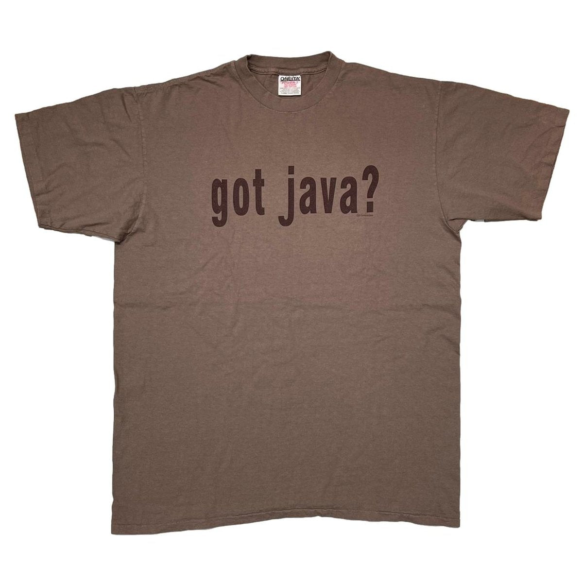 OLD & VINTAGE got java? Computer Gear got milk? PARODY LIGHT BROWN ONEITA XL 5103