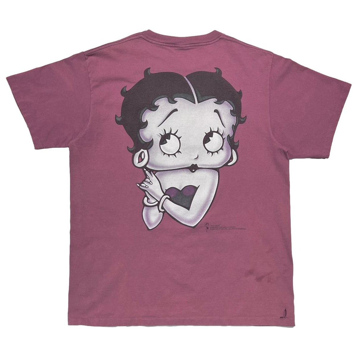 BETTY BOOP 1994 BB LOGO BETTY BOOP WEAR PARODY DESIGN WINE RED CHANGES XL 4078