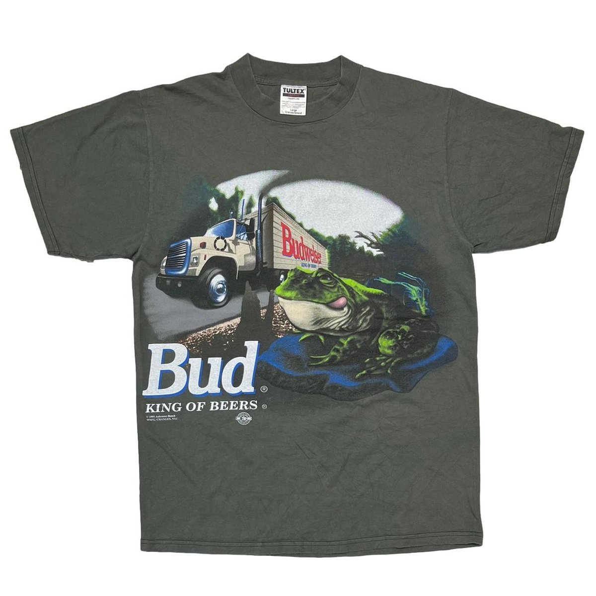 Budweiser 1995 KING OF BEER GREEN KHAKI TULTEX LARGE 2724