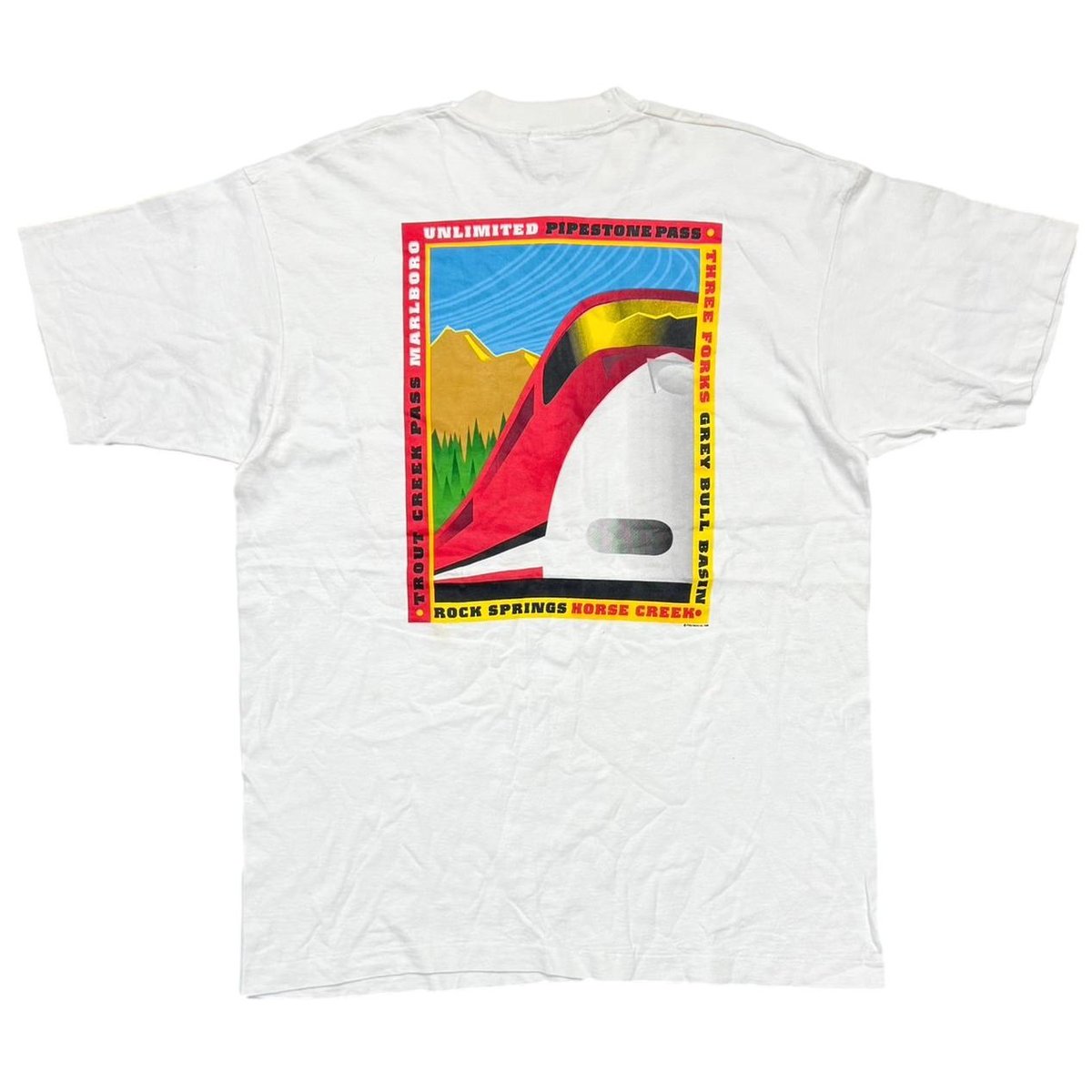 Marlboro UNLIMITED PIPESTONE PASS POCKET TEE WHITE FRUIT OF THE LOOM XL 7299