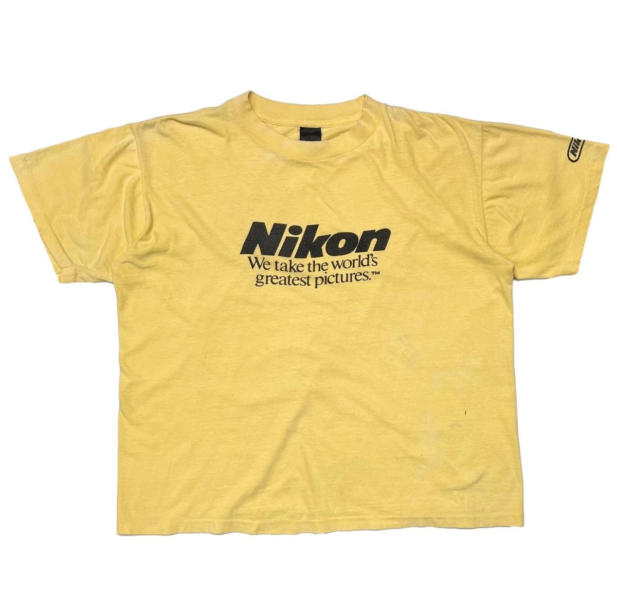 NIKON 80s TEXT LOGO LIGHT YELLOW ANVIL XL 8334