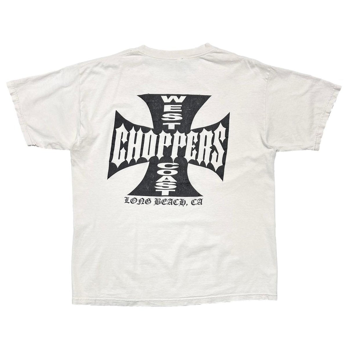 WEST COAST CHOPPERS IRON CROSS WHITE GILDAN LARGE 8192