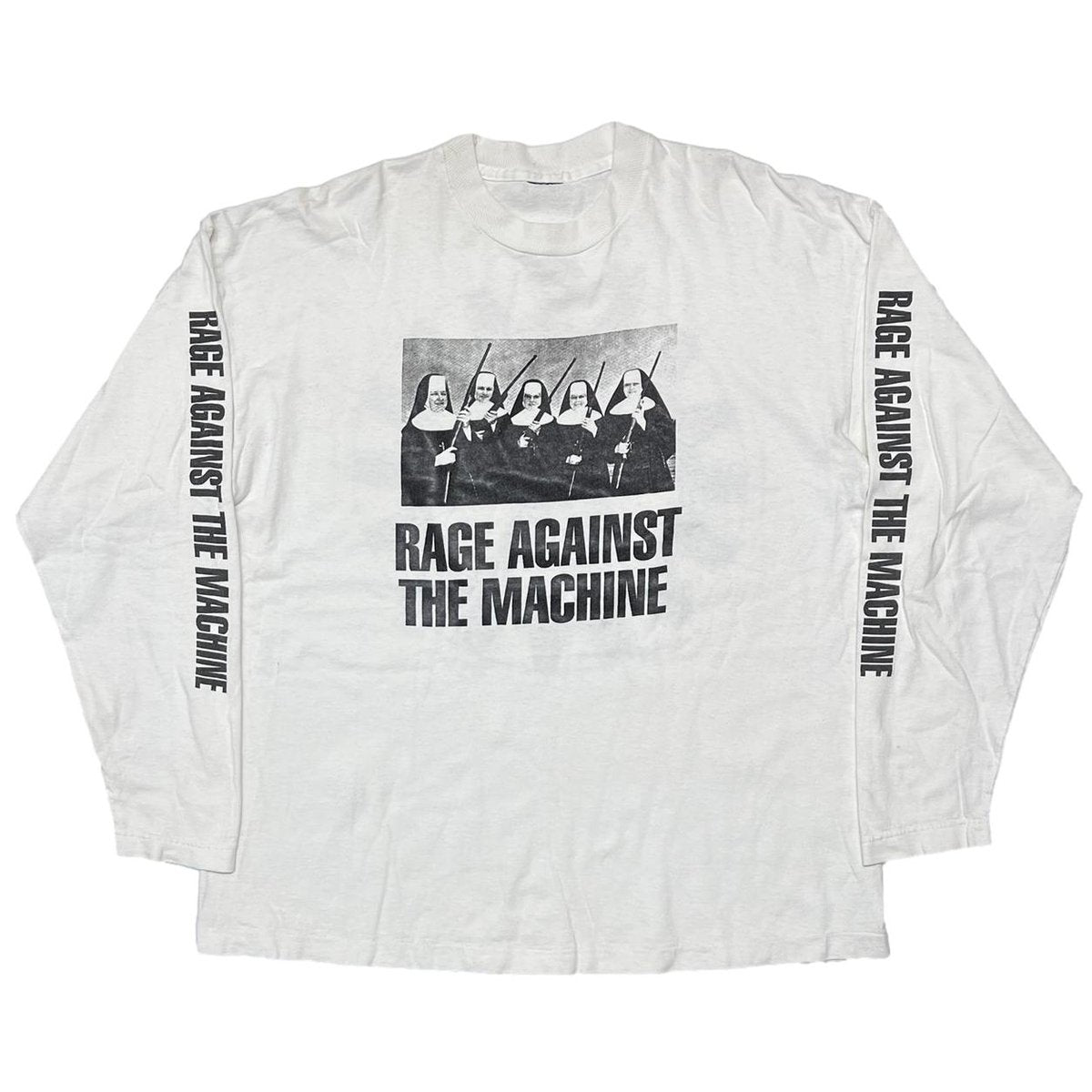RAGE AGAINST THE MACHINE NUS & GUNS LS WHITE FITS XL 0180