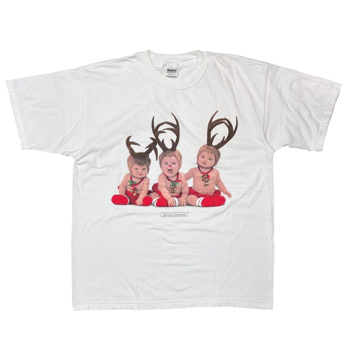 ANNE GEDDES XMAS 3 KIDS WHITE MURINA LARGE 7882
