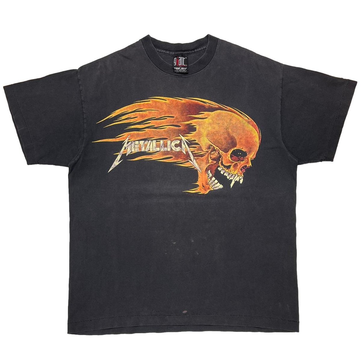 METALLICA PUSHEAD SIDE FLAME SKULL giant BY TEEJAYS XL 2976