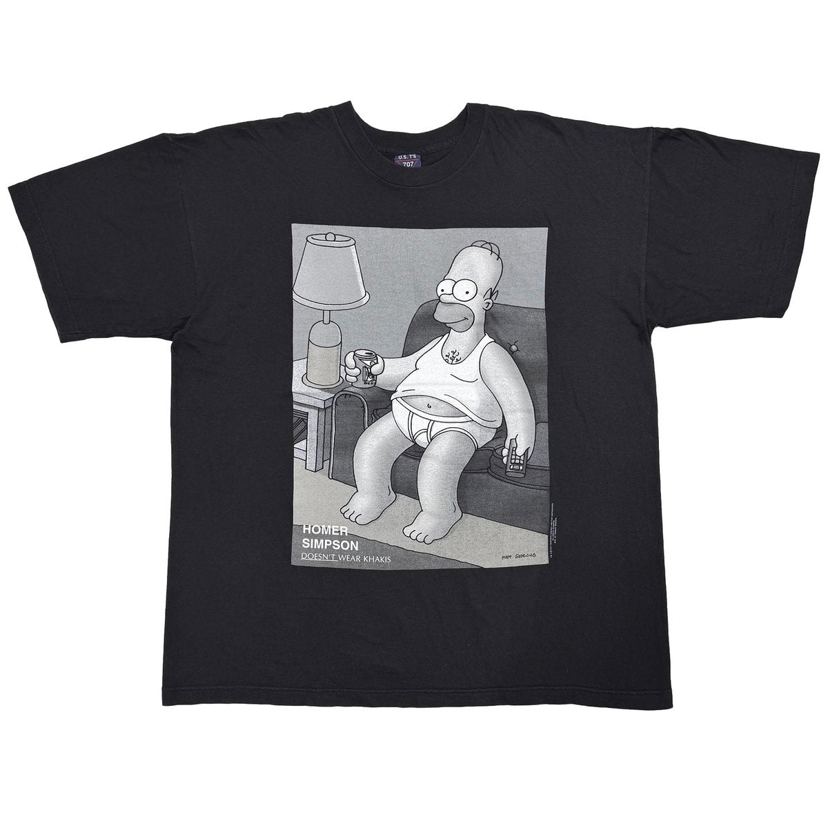 THE SIMPSONS 1995 HOMER SIMPSON DOESN'T WEAR KHAKIS BLACK XL 5914