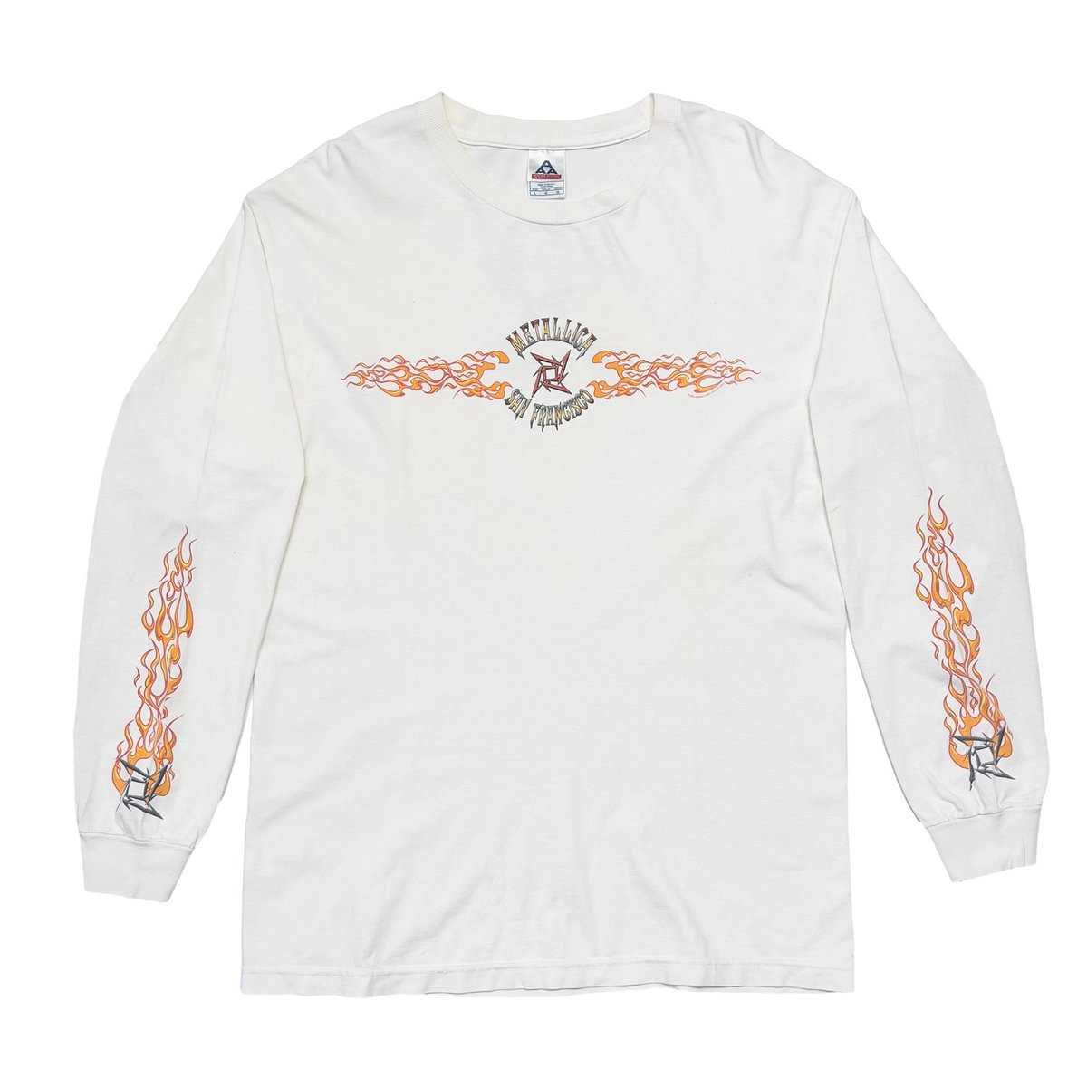 METALLICA 2004 SAN FRANCISCO FLAME LS WHITE ALSTYLE LARGE 3359