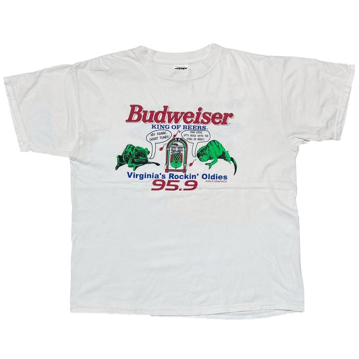 Budweiser 95.9 Virginia's Rockin' Oldies WHITE TULTEX XL 6591