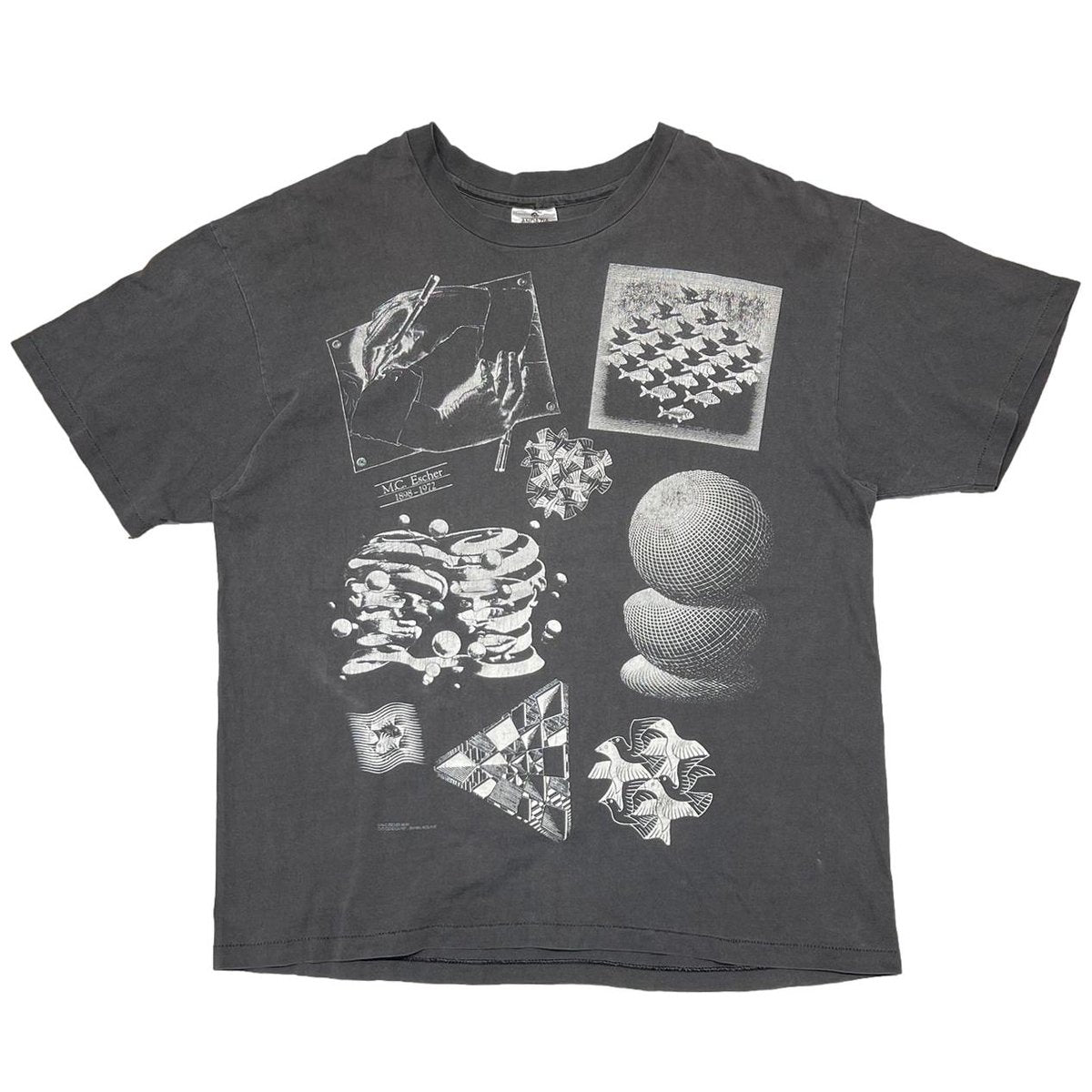 M.C.ESCHER ART FAKE PICTURE BLACK ANDAZIA XL 0969