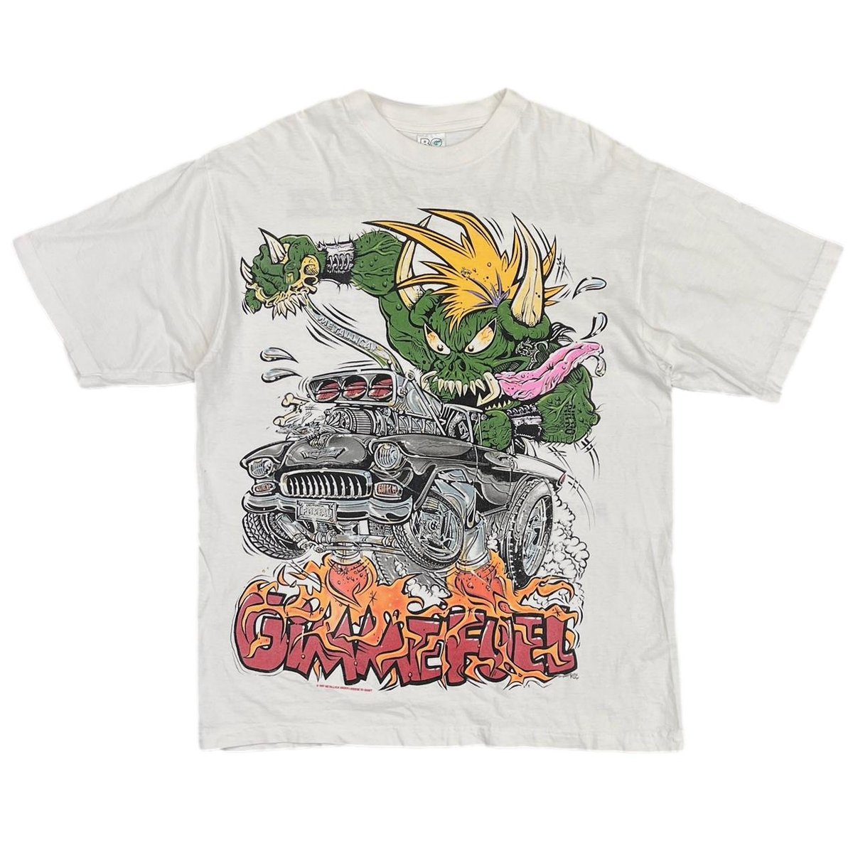 METALLICA GIMME FUEL PAN PACIFIC TOUR 1998 WHITE BG XL 2424