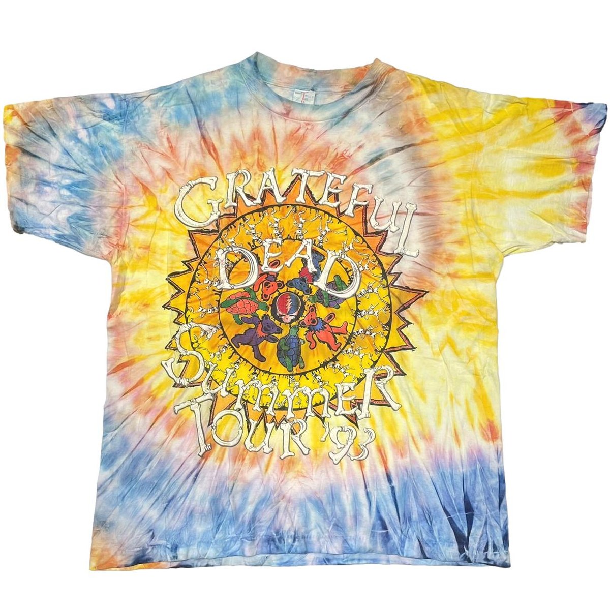 GRATEFUL DEAD SUMMER TOUR 1993 TIE DYE YELLOW XL 3768