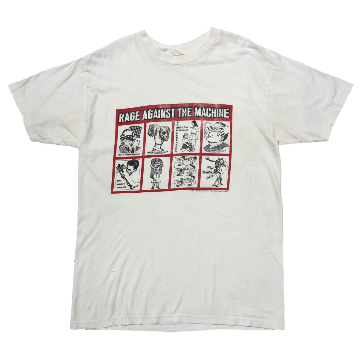 RAGE AGAINST THE MACHINE 1999 BARBARA KRUGER WHITE FITS L-XL 6191