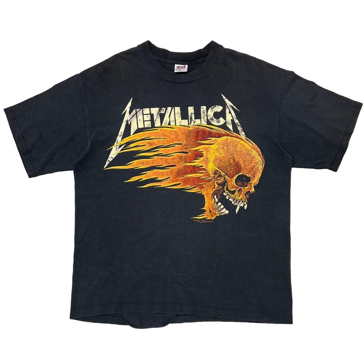 METALLICA PUSHEAD SIDE FLAME SKULL anvil XL 4997