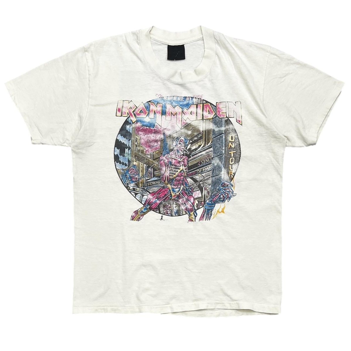 IRON MAIDEN SOMEWHERE IN TIME WHITE TOUCH OF GOLD LARGE 6254