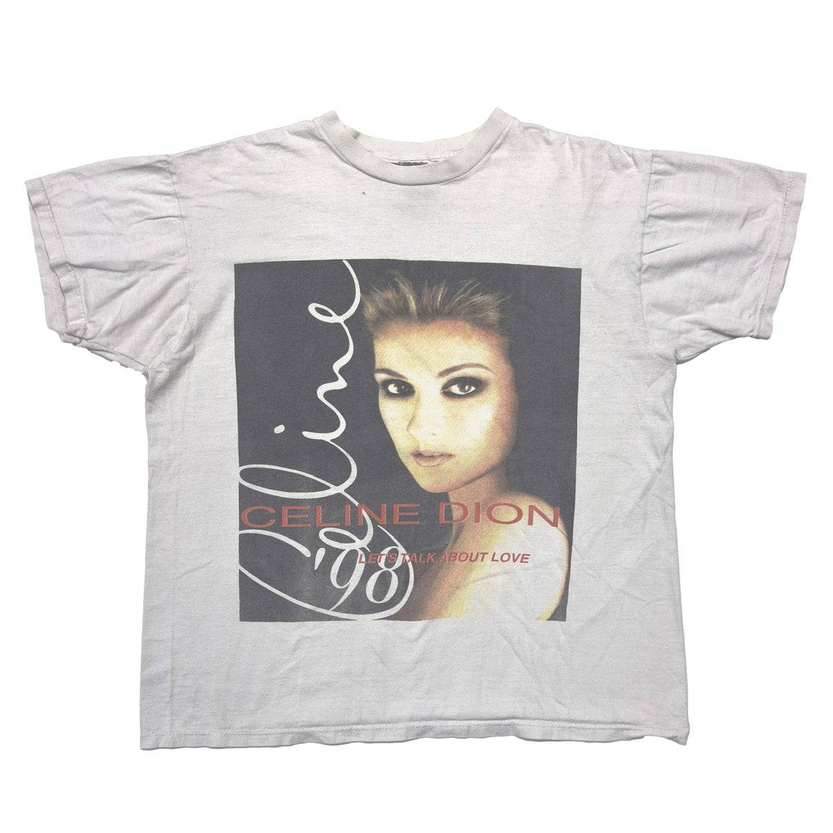 CELINE DION 1998 LETS TALK ABOUT LOVE WHITE FRUIT OF THE LOOM XL 5630