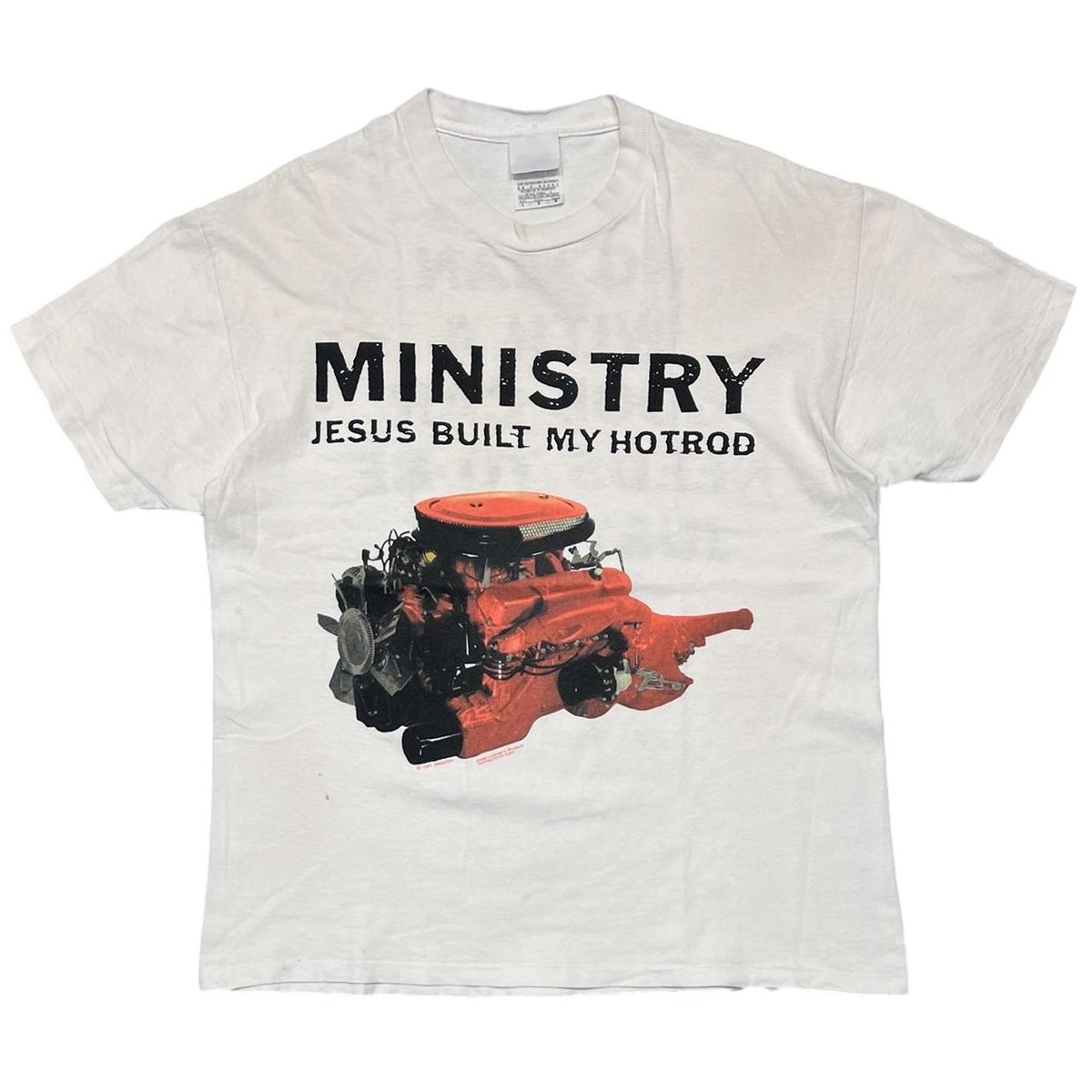 MINISTRY 1991 JESUS BUILT MY HOTROD WHITE LARGE 1172