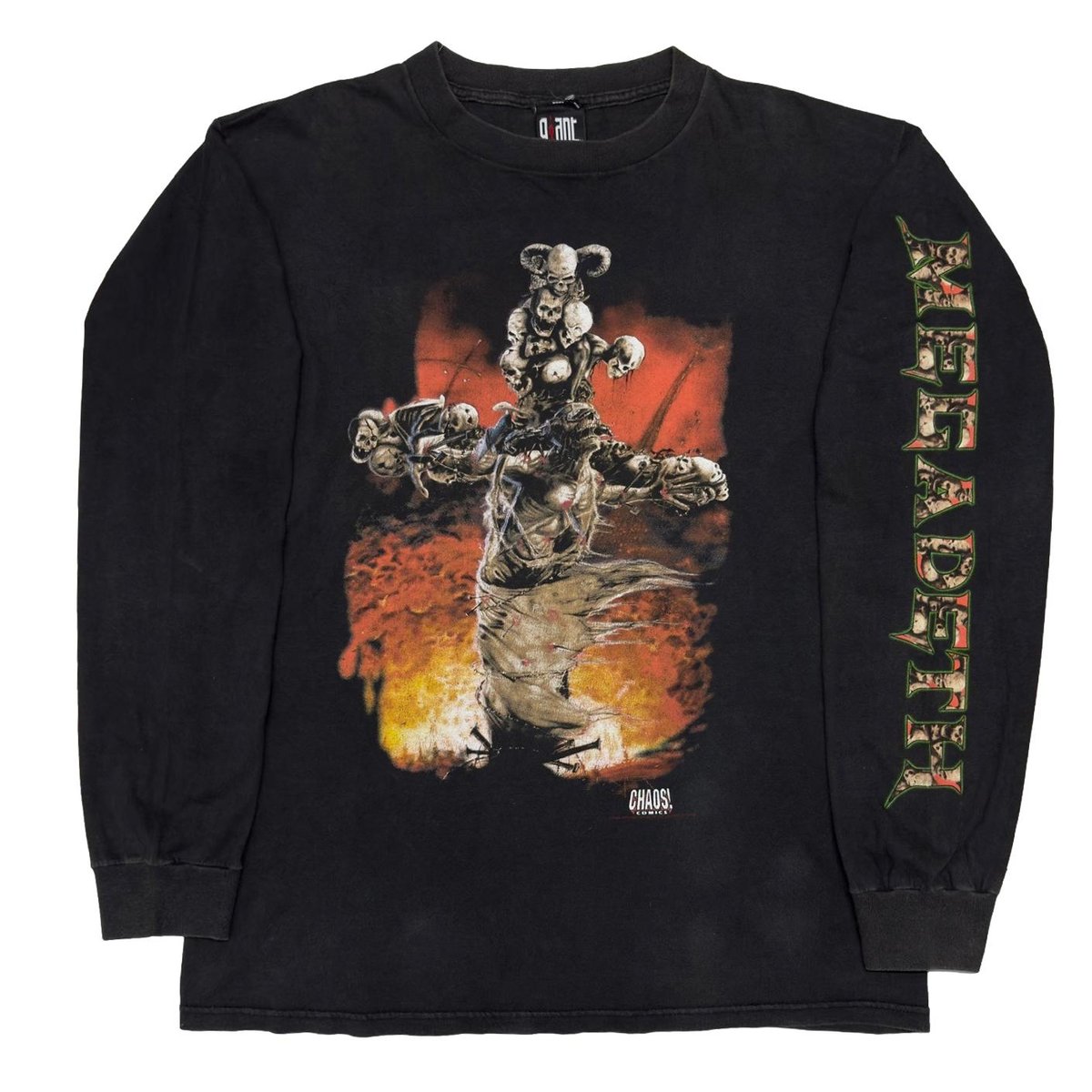MEGADETH CAOS COMICS SKULL CROSS LS FITS LARGE 0005